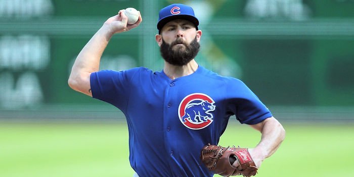 Cubs players laugh at Arrieta's Instagram video (Charles LeClaire - USA Today Sports)