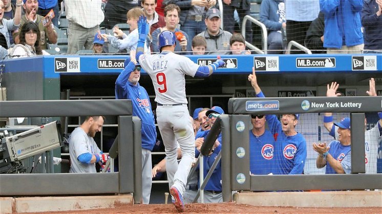 Javier Baez scored as part of an impressive base-running tactic by the Cubs. (Photo Credit: Anthony Gruppuso-USA TODAY Sports)