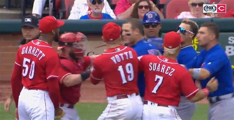 Javier Baez and Amir Garrett had to be separated in an instance of bad blood spilling over.