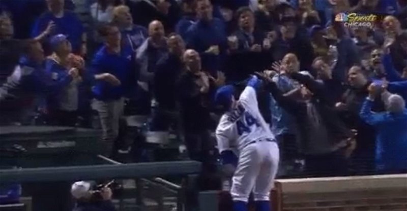 This Cubs fan did his best Steve Bartman impression.