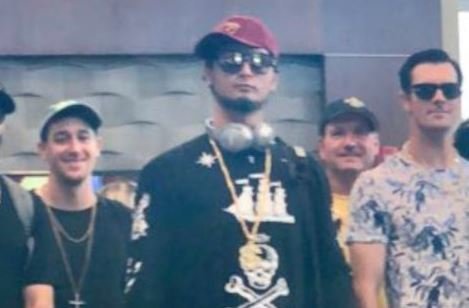 Darvish got in the ful with his gold chain and skull-bones shirt 