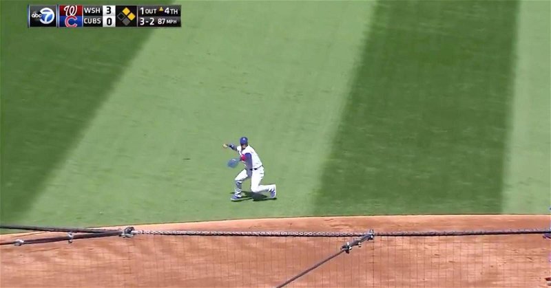 Chicago Cubs shortstop Javier Baez went all out for a phenomenal web gem on Friday.