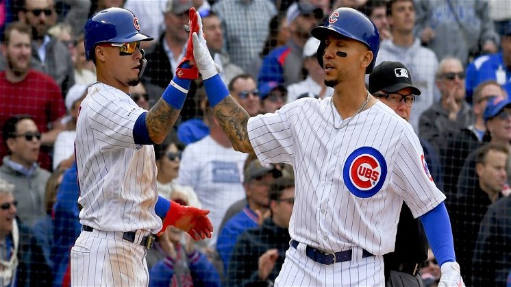 Carlos Gonzalez drove in Javier Baez with a double to deep center field. (Credit: Matt Marton-USA TODAY Sports)