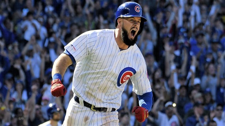 David Bote was fired up after both of his home runs and fired up again after getting hit by a pitch. (Credit: David Banks-USA TODAY Sports)