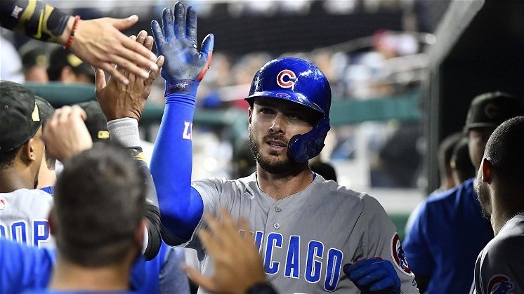 Kris Bryant smacked a go-ahead home run in the bottom of the seventh that broke a scoreless tie. (Credit: Brad Mills-USA TODAY Sports)
