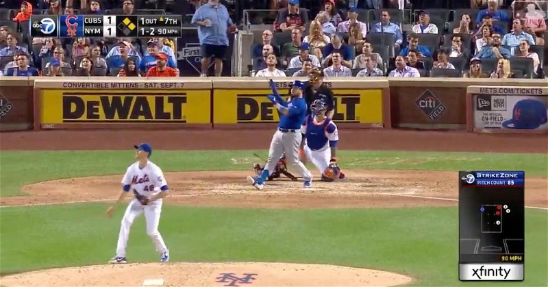 Cubs catcher Victor Caratini plowed a 3-run blast into the upper deck at Citi Field off Mets ace Jacob deGrom.