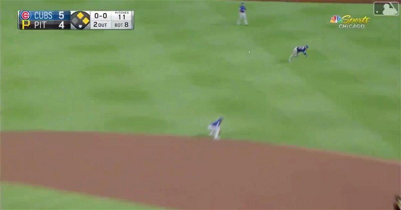 Serving as the starting right fielder on Wednesday, Willson Contreras brandished his cannon in the outfield.