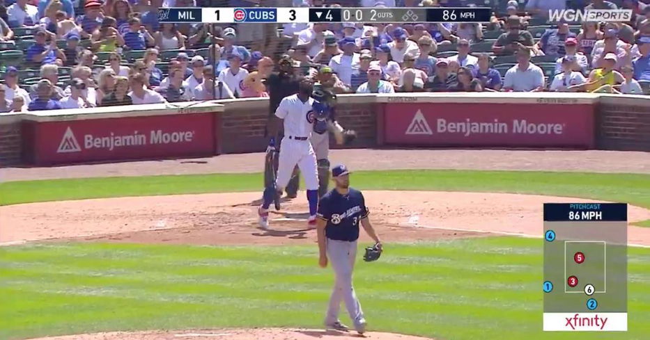 With a gentlemanly display, Jason Heyward tipped his batting helmet toward an opposing pitcher as a sign of respect.