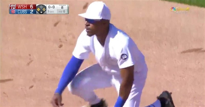 Chicago Cubs second baseman Tony Kemp went airborne when pulling off a phenomenal diving stop.