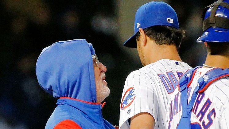 Overall, Joe Maddon was pleased with Yu Darvish's performance on Wednesday. (Credit: Jon Durr-USA TODAY Sports)