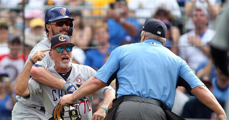 Joe Maddon ejected as fiery Cubs come to life in beatdown of Bucs