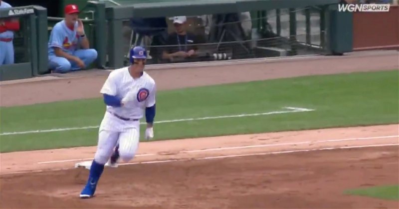 Chicago Cubs first baseman Anthony Rizzo fought through ankle pain and legged out a double.