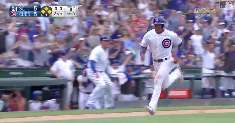Addison Russell scurried across the plate after Eric Hosmer committed a costly error at first base in the bottom of the eighth.