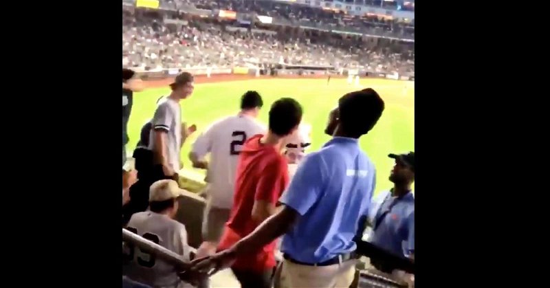 A group of fans at Yankee Stadium constructed a 