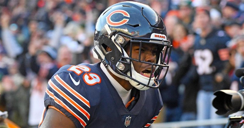 Chicago Bears playmaker was carted to the locker room after suffering a knee injury while making a fair catch. (Credit: Mike Dinovo-USA TODAY Sports)