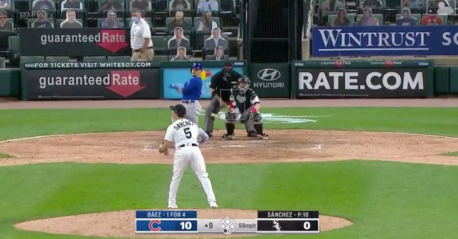 Cubs shortstop Javier Baez doubled on Friday for the first left-handed hit of his MLB career.