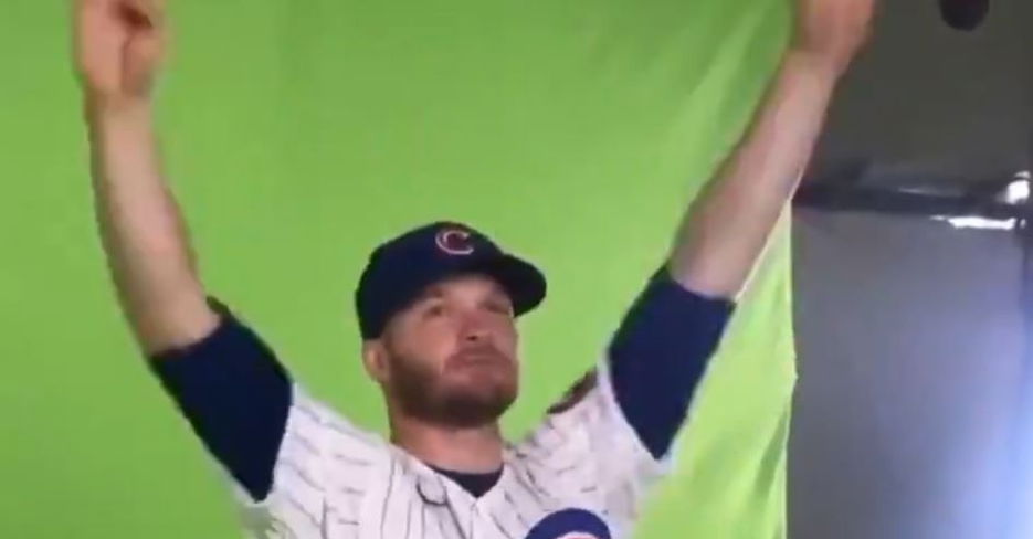 Happ showing off his best Schwarber moves