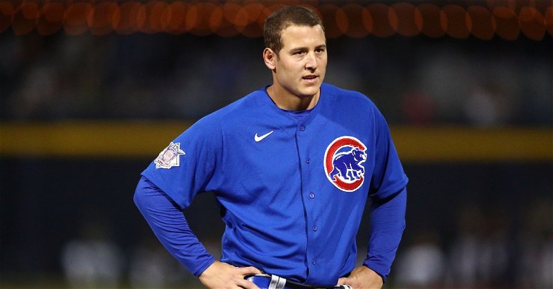 Anthony Rizzo has been dealing with an injury in recent weeks, but he crushed a bomb in his return. (Credit: Mark Rebilas-USA TODAY Sports)