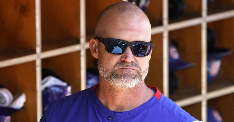 Cubs manager David Ross blew off some steam in the weight room after getting ejected for the first time as a skipper. (Credit: Rick Scuteri-USA TODAY Sports)
