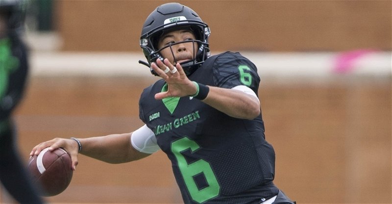 Mason Fine was not selected in the 2020 NFL Draft after putting together a fantastic career at North Texas. (Credit: Jerome Miron-USA TODAY Sports)