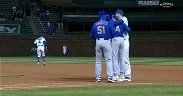 WATCH: Albert Almora Jr., Anthony Rizzo hug after Almora enters as pinch runner