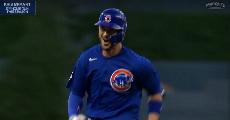 Cubs slugger Kris Bryant's two-out grand slam left the bat at 102.3 mph and 40 degrees.