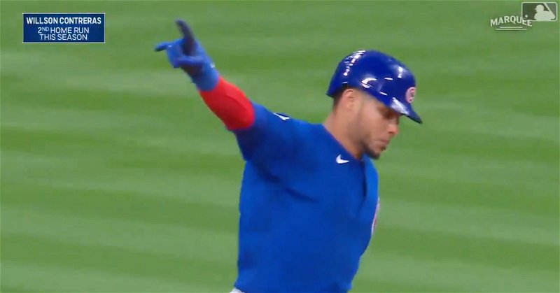 Willson Contreras scorched a 438-foot jack that left the bat at 110.4 mph and 28 degrees.