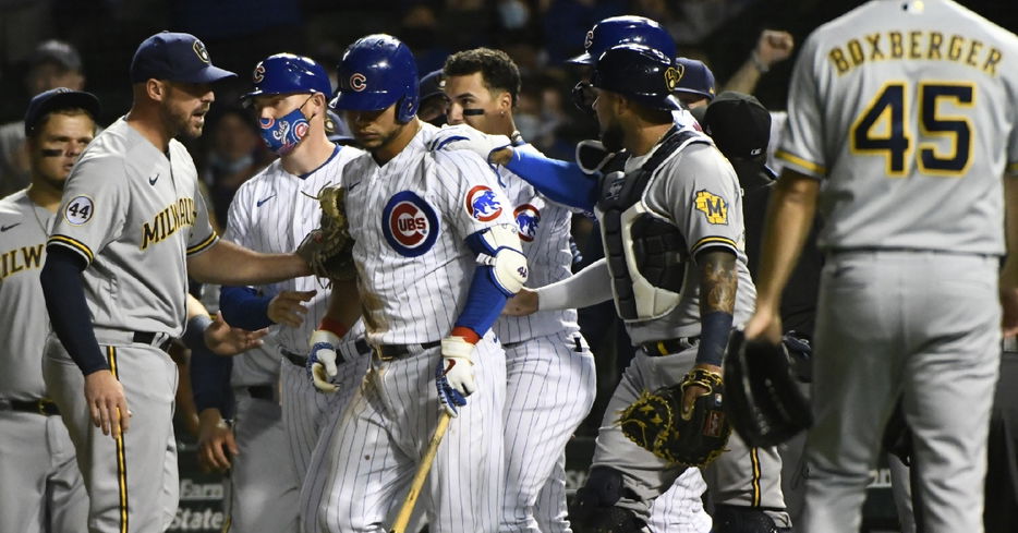 Contreras was upset after getting hit again (Matt Marton - USA Today Sports)