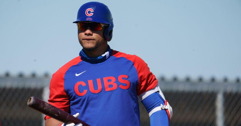 Cubs catcher Willson Contreras left Friday's game after suffering an injury in the fifth inning. (Credit: Allan Henry-USA TODAY Sports)