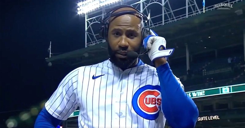 After hitting a walkoff single, Jason Heyward let viewers know how he really felt in his on-field interview. 