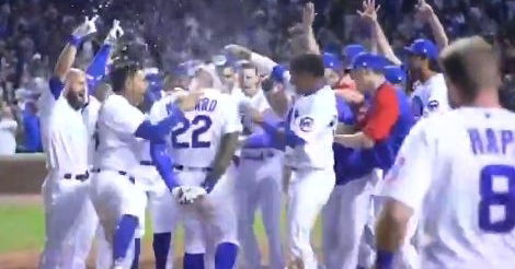 WATCH: Jason Heyward crushes walk-off homer off scoreboard in extras