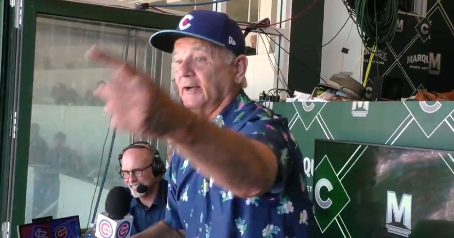 Bill Murray's riveting performance during the seventh-inning stretch was followed by the Cubs taking their first lead of the game.