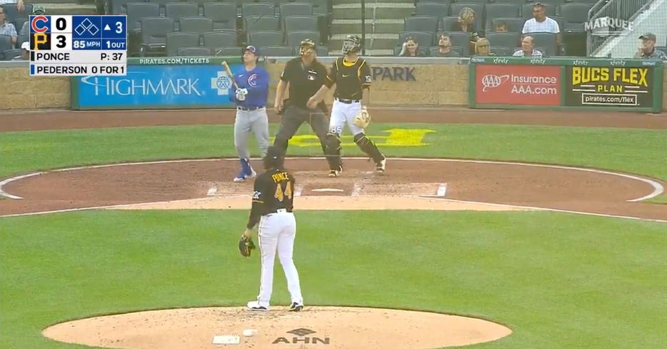 Making sure the ball did not drift foul, Joc Pederson watched his meteoric jack as it carried out to right field.