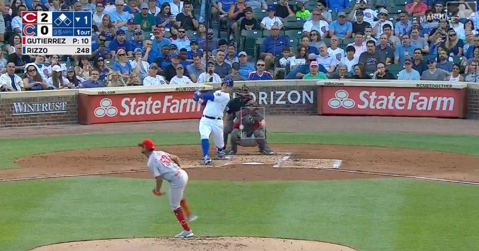 Anthony Rizzo, who now has 40 RBIs, is only the second Cub to homer in the first inning of three straight games.