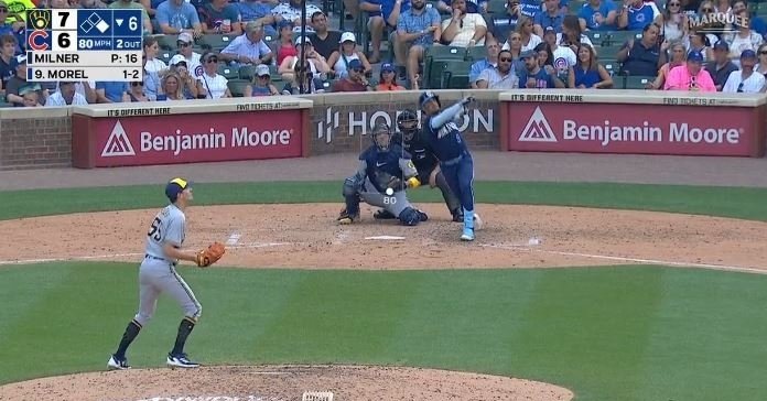 Morel had a two-run blast against the Brewers