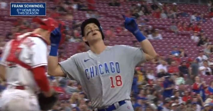 Frank Schwindel is having a career night against the Reds