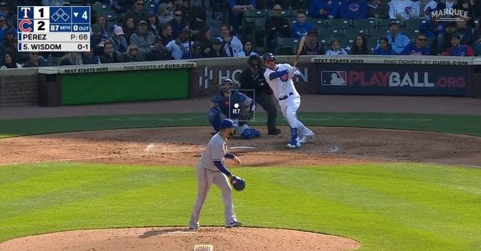 WATCH: Patrick Wisdom smacks homer against Rangers