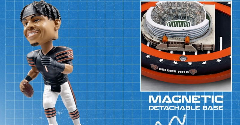 FIRST LOOK: Justin Fields Magnetic Base Stadium Bobblehead