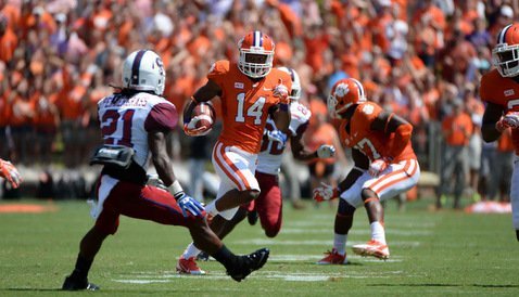 Clemson's Martin Jenkins with an interception against S.C. State.