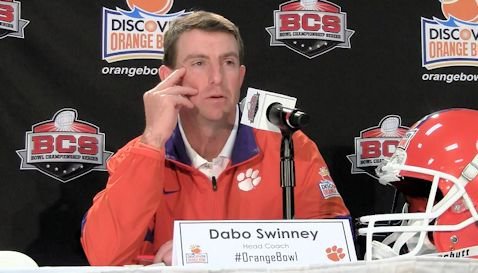 Fired up Swinney not buying Tigers' underdog role; talks QB situation 