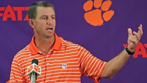 Swinney embraces road trips, remembers finger flipping grannies at LSU 