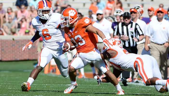 Rodriguez at the 2014 Clemson Spring game