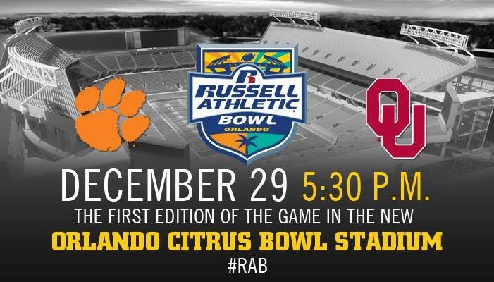 Clemson to face Oklahoma in Russell Athletic Bowl