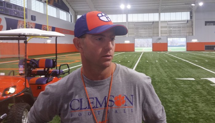 Swinney talks mopeds, offensive linemen and the upcoming spring game 