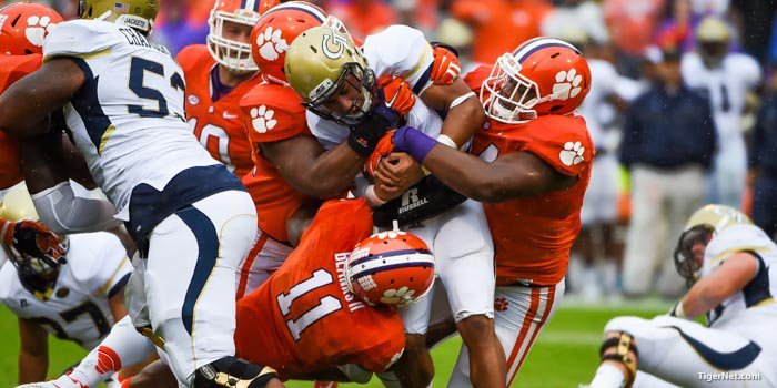 The Clemson defense had 11 tackles for loss against Georgia Tech