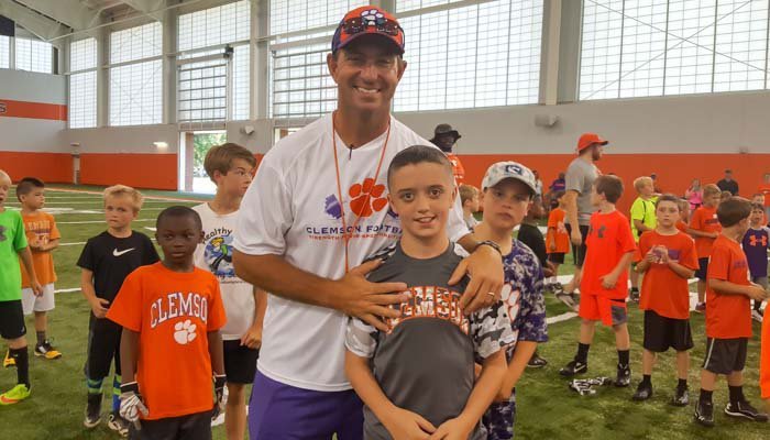 Reese Colburn lives the dream at Clemson's camp Saturday 