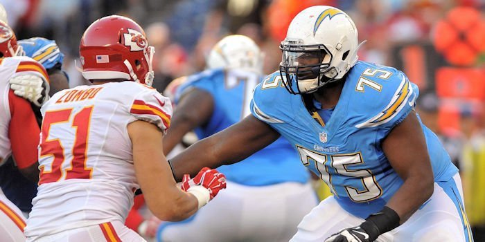 Chris Hairston was selected in the fourth round of the 2011 NFL draft by the Buffalo Bills and signed with the Chargers in 2015.  (USA TODAY photo)