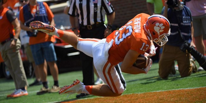 Renfrow was injured on this play against Troy 