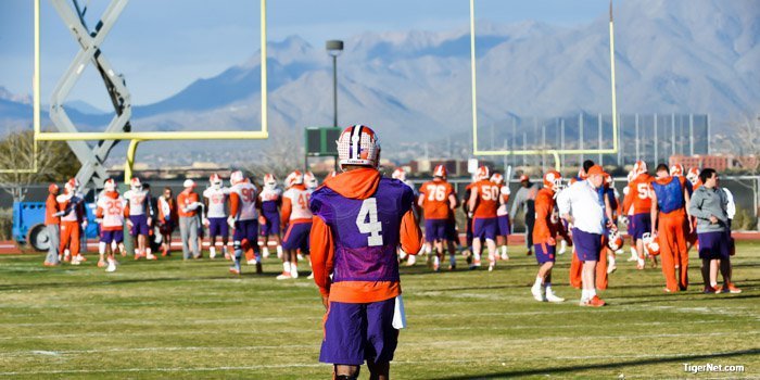Majestic mountain views for the Tigers at practice on Saturday.
