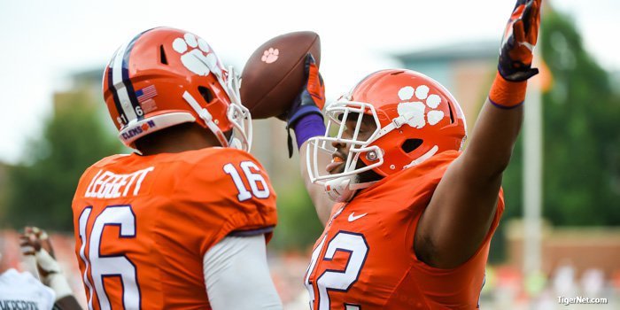 Christian Wilkins celebrates his first career touchdown 